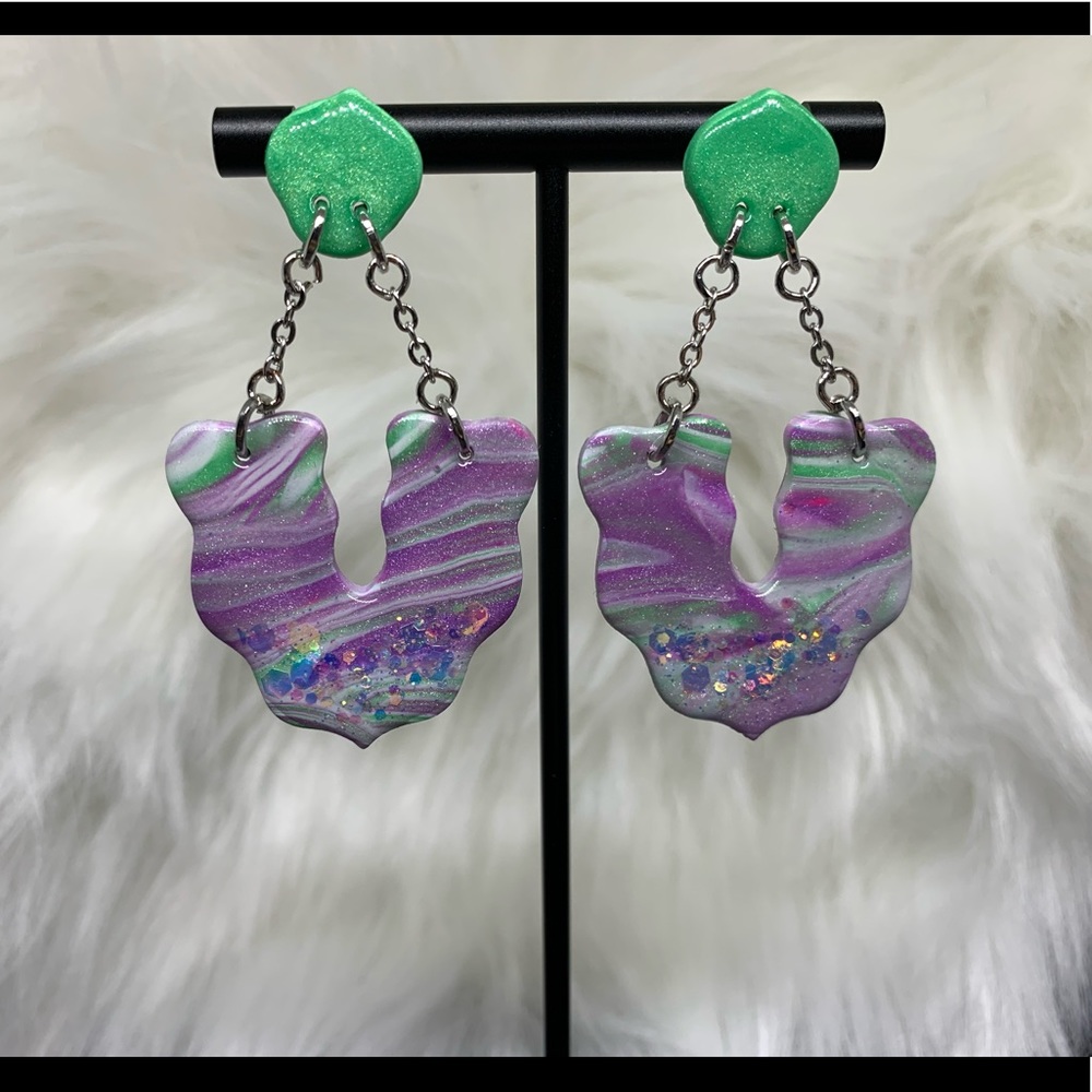 Handmade polymer clay earrings